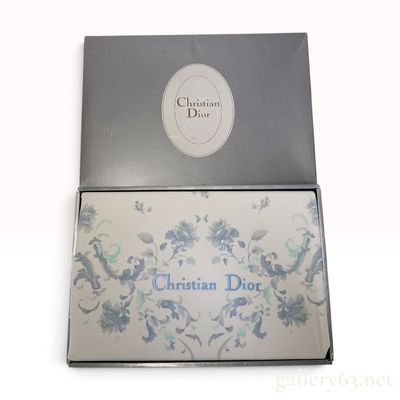 Sale Photo Thumbnail #403: Christian Dior Floral Blue and Green 100% Cotton Flat Sheet with Box