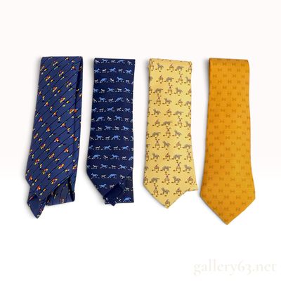 Sale Photo Thumbnail #479: An Assortment of Four Hermes Silk Neckties