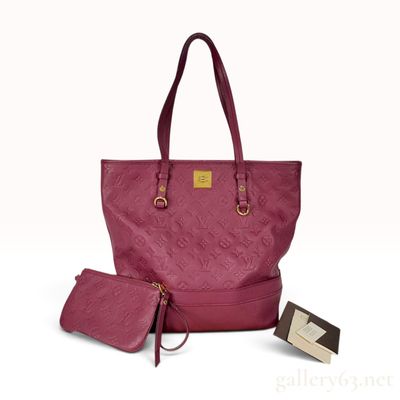 Sale Photo Thumbnail #185: Louis Vuitton Citadine PM Aurore Monogram Empreinte Leather Tote Bag With Pouch