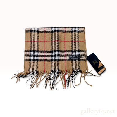 Sale Photo Thumbnail #373: Vintage Burberrys Nova Check Tan Lambswool Scarf NWT