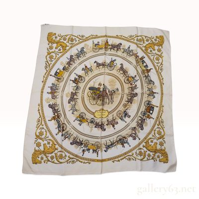Sale Photo Thumbnail #555: Vintage Hermes La Promenade de Longchamps Silk Carre 90