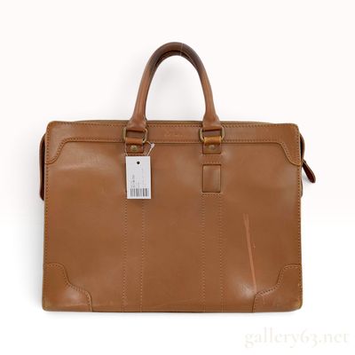 Sale Photo Thumbnail #624: Paul Smith Brown Leather Dual Handle Business Briefcase with Retail Tag