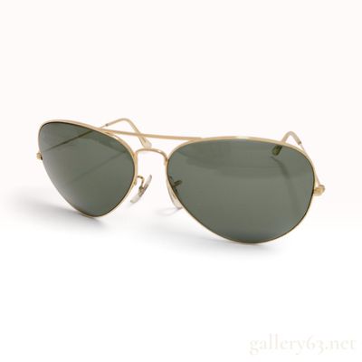 Sale Photo Thumbnail #301: Vintage Ray-Ban Bausch & Lomb 62mm Gold Toned Aviator Sunglasses