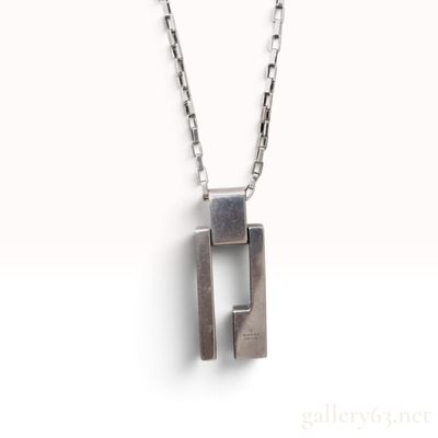Sale Photo Thumbnail #566: Gucci G Logo Sterling Silver Pendant Necklace