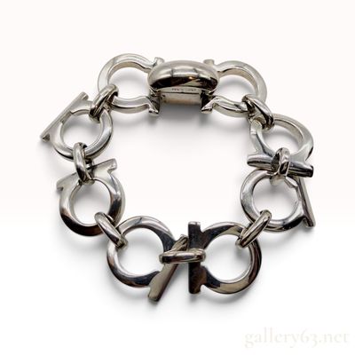Sale Photo Thumbnail #598: Salvatore Ferragamo Gancini Silver Link Bracelet