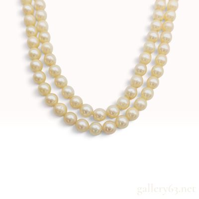 Sale Photo Thumbnail #329: Double-Strand Cream Cultured Pearl 16.5 Inch Necklace