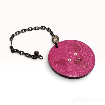 Sale Photo Thumbnail #371: Hermes Pink Leather and Sterling Silver Pig Animal Bag Charm