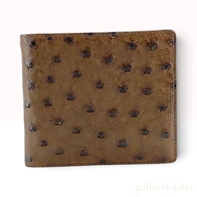 Sale Photo Thumbnail #79: Brown Ostrich Leather Bifold Wallet