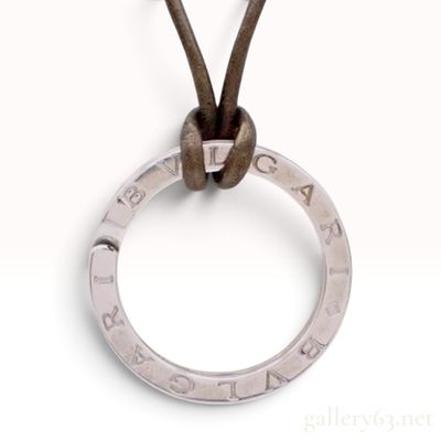 Sale Photo Thumbnail #27: Bvlgari Bvlgari Sterling Silver Pendant Cord Necklace
