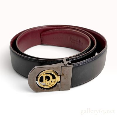 Sale Photo Thumbnail #277: Vintage Christian Dior Reversible Black and Burgundy Leather Belt 105cm