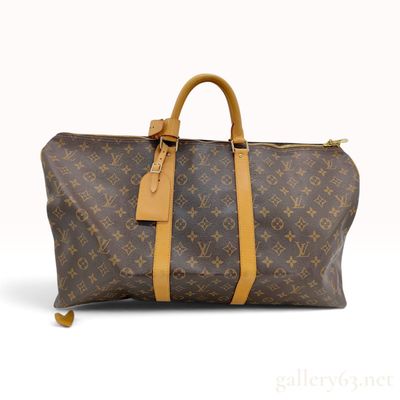Sale Photo Thumbnail #300: Vintage Louis Vuitton Monogram Keepall 55 Brown Canvas Travel Bag