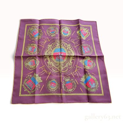 Sale Photo Thumbnail #24: Vintage Hermes Les Armes de Paris Plum Silk Carre 45
