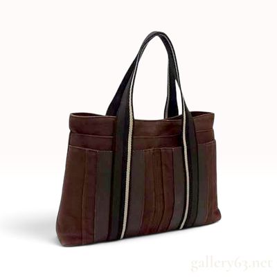 Sale Photo Thumbnail #561: Hermes Troca MM Dark Brown Toile and Leather Tote Bag