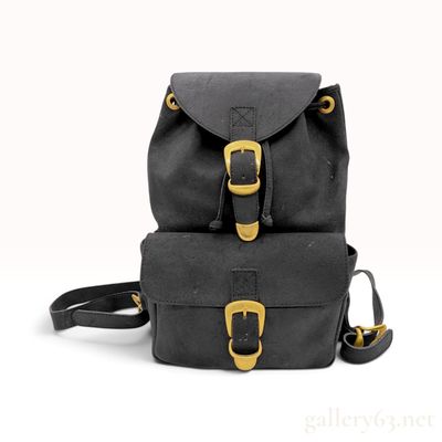 Sale Photo Thumbnail #578: Vintage Gianni Versace Couture Black Suede Backpack