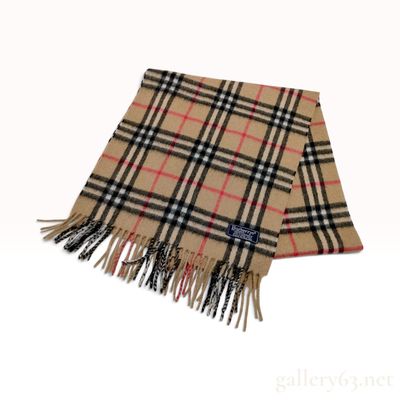 Sale Photo Thumbnail #429: Vintage Burberrys Classic House Check Tan Cashmere Scarf