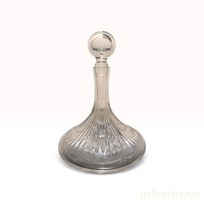 Sale Photo Thumbnail #421: Cristal Saint-Louis Crystal Decanter with Stopper -- Cut Flutes, Signed France