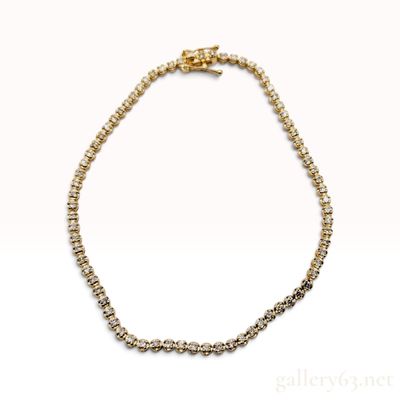 Sale Photo Thumbnail #490: 18K Yellow Gold 1.00ctw Natural Diamond Tennis Bracelet with Gem Identification Report