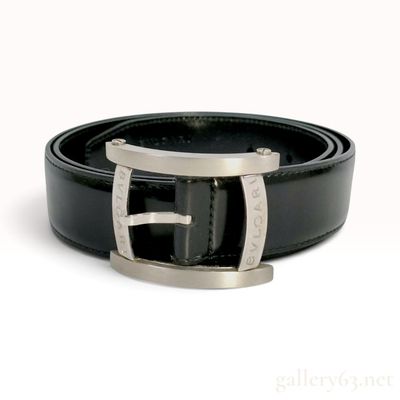 Sale Photo Thumbnail #584: Bvlgari Black Leather Belt 95 cm