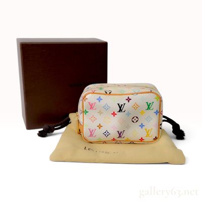 Sale Photo Thumbnail #247: Louis Vuitton Monogram Multicolore White Coated Canvas Trousse Wapity Pouch with Box