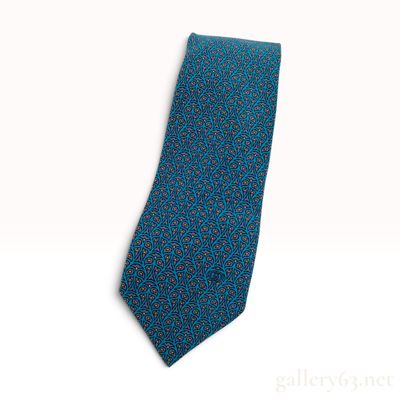 Sale Photo Thumbnail #376: Vintage Gucci Accessory Collection Teal and Gray Silk Necktie with Tag