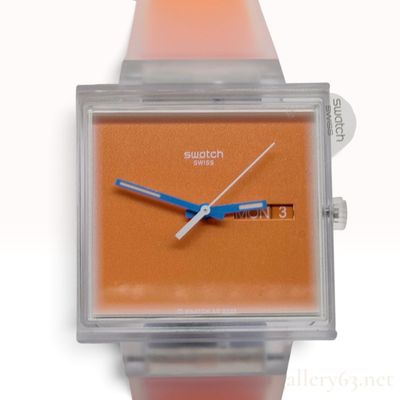 Sale Photo Thumbnail #49: Swatch What If See Thru Orange Biosourced Resin 33mm Wristwatch