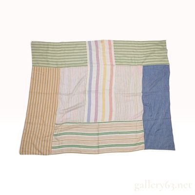 Sale Photo Thumbnail #134: Hermes Patchwork Striped Multi-Color Cashmere Scarf