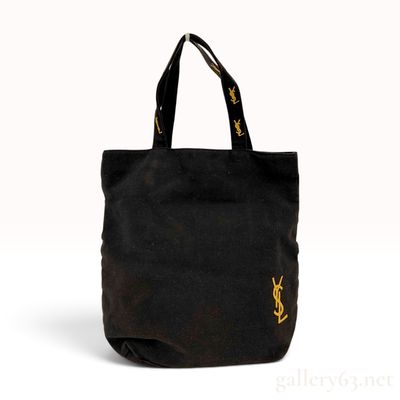 Sale Photo Thumbnail #476: Yves Saint Laurent Parfums Black Canvas Tote Bag