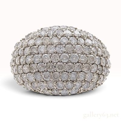 Sale Photo Thumbnail #348: Pt900 Platinum and 3.00ctw Natural Diamond Pave Dome Cocktail Ring