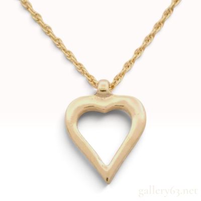 Sale Photo Thumbnail #40: Vintage Christian Dior Open Heart Yellow Gold Toned Necklace