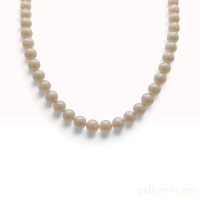 Sale Photo Thumbnail #273: Vintage Silver and 6mm to 6.5mm Cultured Pearl Necklace