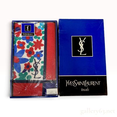 Sale Photo Thumbnail #173: Vintage Yves Saint Laurent Floral Cotton Sports Towel with Box