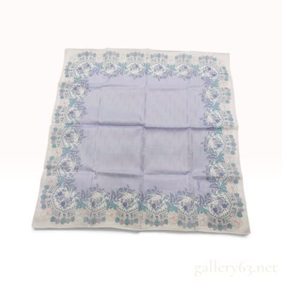 Sale Photo Thumbnail #611: Vintage Yves Saint Laurent Floral Lace Lavender Silk Scarf 58 cm