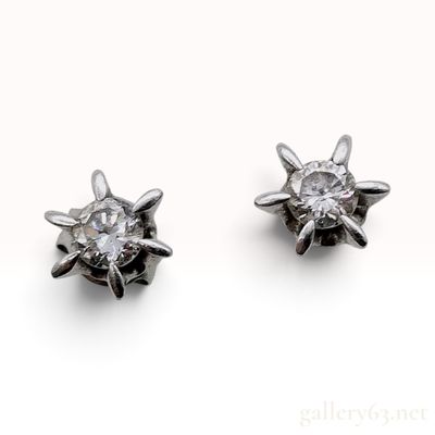 Sale Photo Thumbnail #314: Platinum and Natural Diamond Starburst Stud Earrings