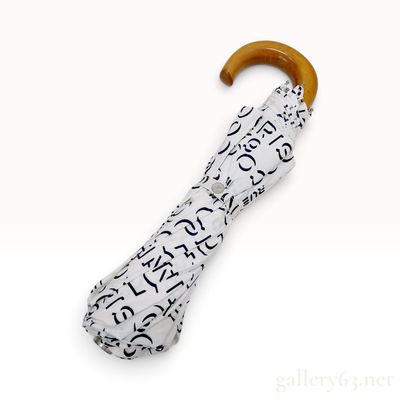 Sale Photo Thumbnail #324: Vintage Chanel 31 Rue Cambon Print White Cotton Umbrella