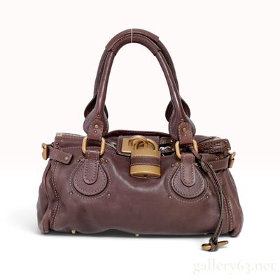 Sale Photo Thumbnail #473: Vintage Chloe Paddington Dark Brown Grained Leather Satchel Bag