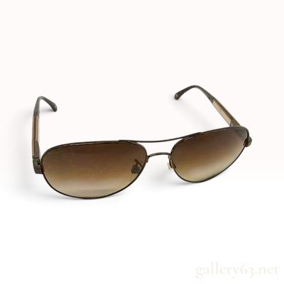 Sale Photo Thumbnail #596: Chanel 4179-A Gunmetal and Brown Metal Aviator Sunglasses