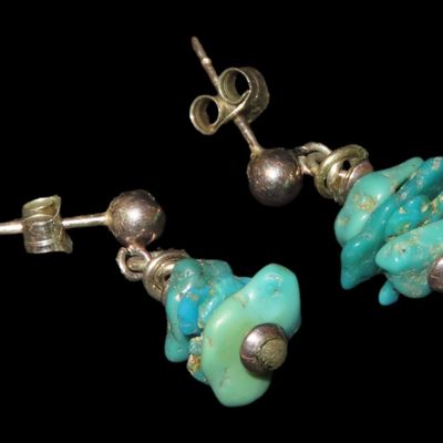 Sale Photo Thumbnail #403: Pair of Turquoise Earrings