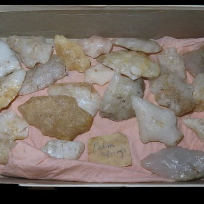 Sale Photo Thumbnail #505: Box of Quartz Hole Points, Palm Springs