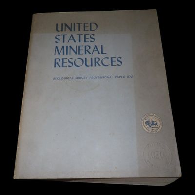 Sale Photo Thumbnail #564: United States Mineral Resources, Geological Survey Professional Paper 820