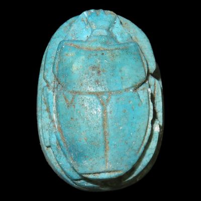 Sale Photo Thumbnail #296: 1 1/8" Egyptian Scarab, Inscribed on Bottom, Representing Regeneration and the Eternal Cycle of Life, 3000-2150 BC