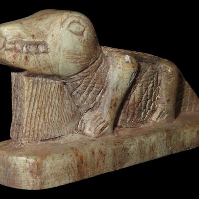 Sale Photo Thumbnail #282: 3" Egyptian Recumbent or Votive Animal Alligator Figurine