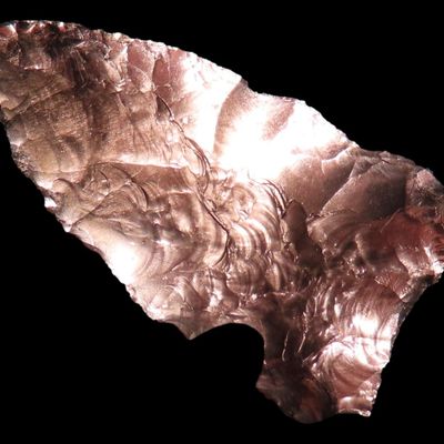 Sale Photo Thumbnail #262: Lot of 2 Obsidian Bird Points, Matador Ranch, Punta de Agua Creek, Hartley Co., Texas