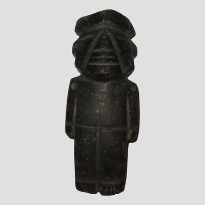Sale Photo Thumbnail #340: 5 3/4" Pre-Columbian Mezcala Stone Deity Figure, Guerrero Mexico