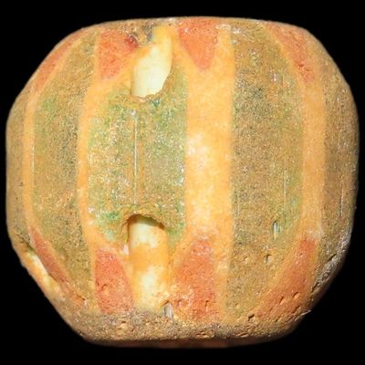 Sale Photo Thumbnail #309: 5/8" Green, White, and Red Chevron Historic Bead