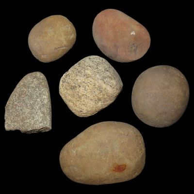 Sale Photo Thumbnail #551: Lot of Miscellaneous Hardstone Tools and Manos