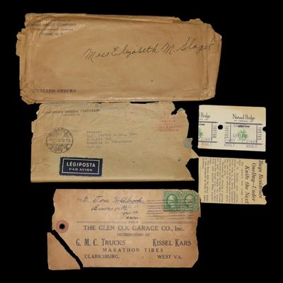 Sale Photo Thumbnail #605: Lot of Various Postwar 1946 Newspaper Clippings and Bank Items