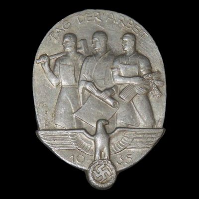 Sale Photo Thumbnail #321: WWII Third Reich Labour Day Badge, Maker's Mark on Back