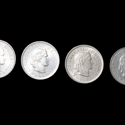 Sale Photo Thumbnail #600: Lot of 4 Coins, Switzerland
