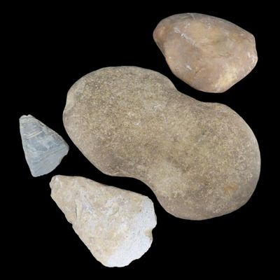 Sale Photo Thumbnail #555: Lot of 3 Hardstone Tools, Indiana