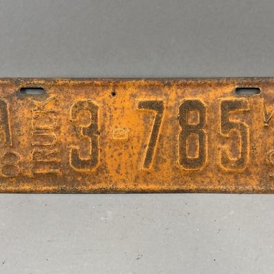 1928 Wisconsin Truck 3-785 Vintage License Plate